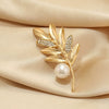 Women's Alloy Leaf Flower Brooch With Electroplating Design
