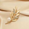 Women's Alloy Leaf Flower Brooch With Electroplating Design