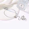 Women's Alloy Leaf Microinlay Ring Bracelet Conjoined Set Jewelry