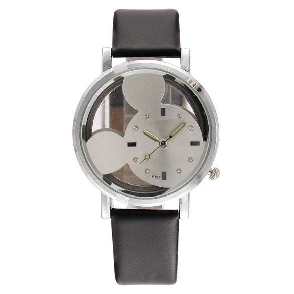 Women's Alloy Leather Belt Quartz Watch With Circular Dial And Fashion Style