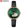Women's Alloy Leather Casual Round Waterproof Quartz Watch With Pin Buckle And Onion Crown