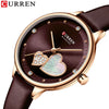 Women's Alloy Leather Casual Round Waterproof Quartz Watch With Pin Buckle And Onion Crown