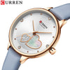 Women's Alloy Leather Casual Round Waterproof Quartz Watch With Pin Buckle And Onion Crown