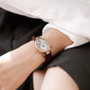 Women's Alloy Leather Gold Clasp Oval Dial Fashion Waterproof Quartz Watch