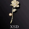 Women's Alloy Leaves Rose Corsage Natural Style Electroplated Clothes Accessories Coat Brooch
