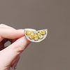 Women's Alloy Lemon Flower Brooch With Electroplating Treatment