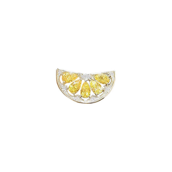 Women's Alloy Lemon Flower Brooch With Electroplating Treatment