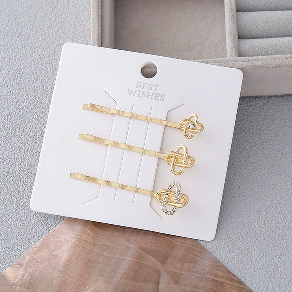 Women's Alloy Light Luxury Geometric Bangs Hairpin Set With Diamonds