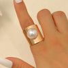 Women's Alloy Metal Geometric Style Ring With Flower Pattern And Electroplating