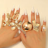 Women's Alloy Metal Geometric Style Ring With Flower Pattern And Electroplating