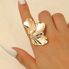Women's Alloy Metal Geometric Style Ring With Flower Pattern And Electroplating