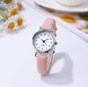 Women's Alloy Mineral Reinforced Glass Mirror Imitation Leather Strap Round Quartz Watch