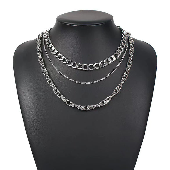 Women's Alloy Multilayer Gold Chain Necklace Geometric Punk Hip Hop Style Electroplated
