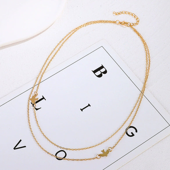 Women's Alloy Multilayer Gold Chain Necklace Geometric Punk Hip Hop Style Electroplated