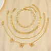Women's Alloy Multilayer Rhinestone Hollow Butterfly Anklet With Artificial And Semiprecious Stones Inlay