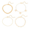 Women's Alloy Multilayer Rhinestone Hollow Butterfly Anklet With Artificial And Semiprecious Stones Inlay