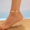 Women's Alloy Multilayer Rhinestone Hollow Butterfly Anklet With Artificial And Semiprecious Stones Inlay