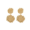 Women's Alloy Multilayer Sun Flower Pendant Earrings Electroplated Old Style