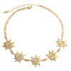 Women's Alloy Ochain Geometric Sunflower Metal Totem Electroplated Necklace Jewelry