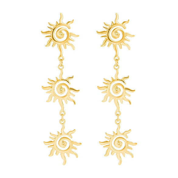 Women's Alloy Ochain Geometric Sunflower Metal Totem Electroplated Necklace Jewelry