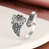 Women's Alloy Open Adjustable Ring With Butterfly Relief Animal Zodiac And Flower Geometric Patterns Electroplated