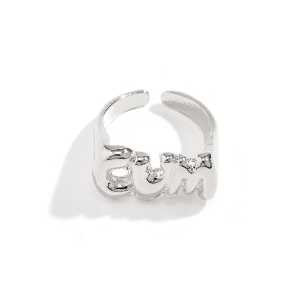 Women's Alloy Open Finger Ring With Three Dimensional Star Heart Geometric Letter Patterns And Electroplating Treatment