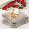 Women’s Alloy Open Ring With Colorful Crystal Gemstone And Resin Flower Design Natural Fashion Jewelry