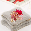 Women’s Alloy Open Ring With Colorful Crystal Gemstone And Resin Flower Design Natural Fashion Jewelry