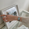 Women's Alloy Oval Quartz Watch With Metal Mesh And Fashion Style