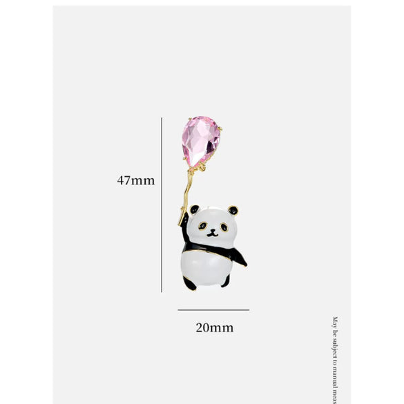 Women's Alloy Panda Balloon Brooch With Electroplating Treatment