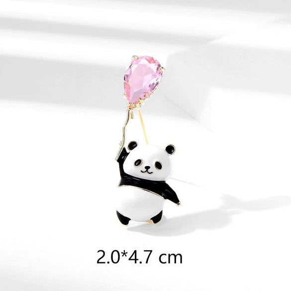 Women's Alloy Panda Balloon Brooch With Electroplating Treatment
