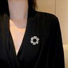 Women's Alloy Pearl Brooch With Natural Flower Design And Electroplating Process