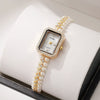 Women's Alloy Pearl Chain Watch With Rectangle Dial And Rose Gold Buckle
