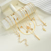Women’s Alloy Pearl Embellished Cross Pendant Necklace With Tassel Layered Geometric Chain And Electroplated Finish