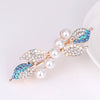 Women's Alloy Pearl Flower Hairpin With Rhinestone Electroplated Ponytail Clip Hair Accessories