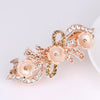 Women's Alloy Pearl Flower Hairpin With Rhinestone Electroplated Ponytail Clip Hair Accessories