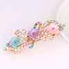 Women's Alloy Pearl Flower Hairpin With Rhinestone Electroplated Ponytail Clip Hair Accessories