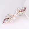 Women's Alloy Pearl Flower Hairpin With Rhinestone Electroplated Ponytail Clip Hair Accessories