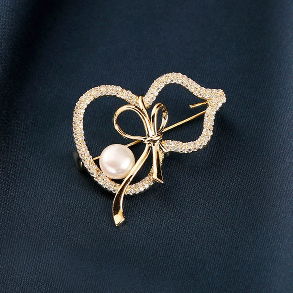 Women's Alloy Pearl Gourd Geometric Style Electroplated Brooch Jewelry Wholesale