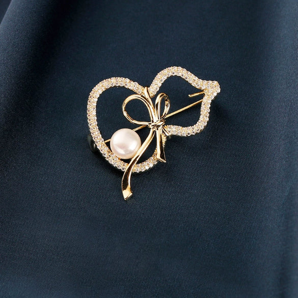 Women's Alloy Pearl Gourd Geometric Style Electroplated Brooch Jewelry Wholesale