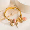 Women's Alloy Pearl Shell Heart Style Electroplated Bracelet