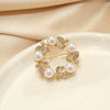 Women's Alloy Pearl Simple Style Diamondembedded Round Flower Brooch With Electroplating