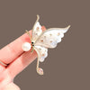 Women's Alloy Pearl Smart Butterfly Brooch With Electroplating