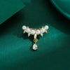 Women's Alloy Pearl Water Drops Antirunning Light Brooch With Flower Pattern And Electroplating Process
