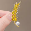 Women's Alloy Pearl Wheat Ear Flower Style Electroplated Brooch