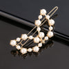 Women's Alloy Pearlset Geometric Frog Buckle Hair Clip Crown Bangs Side Clip Straight Barrette