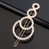 Women's Alloy Pearlset Geometric Frog Buckle Hair Clip Crown Bangs Side Clip Straight Barrette