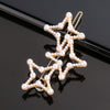 Women's Alloy Pearlset Geometric Frog Buckle Hair Clip Crown Bangs Side Clip Straight Barrette