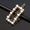 Women's Alloy Pearlset Geometric Frog Buckle Hair Clip Crown Bangs Side Clip Straight Barrette