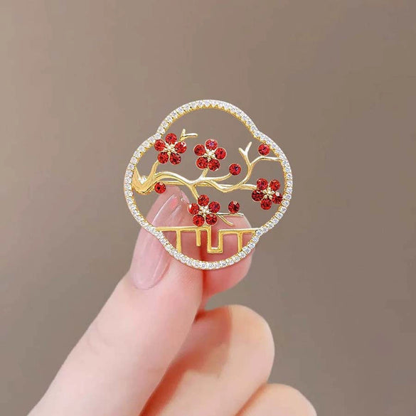 Women's Alloy Plum Blossom Retro Brooch With Electroplating
